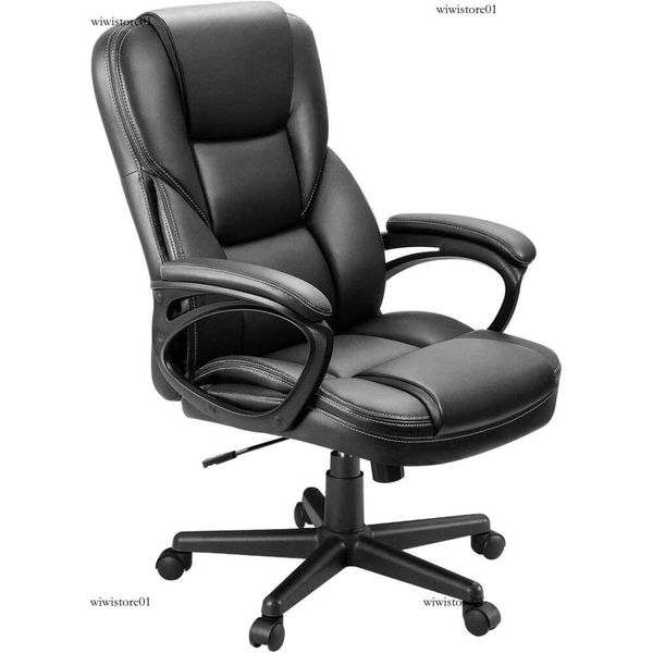 Office Executive Chair High Back Adjustable Managerial Home Desk Chair, Swivel Computer PU Leather Chair With Lumbar 720