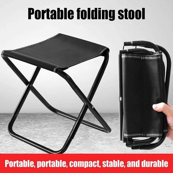 Outdoor aluminum alloy portable folding picnic stool with mini storage, ideal for camping and fishing