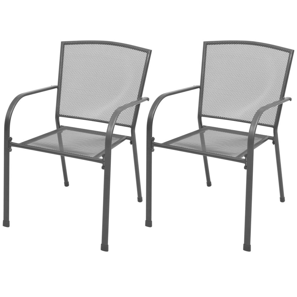 Outdoor Chair Set of 2 Anthracite E-coated, powder-coated steel