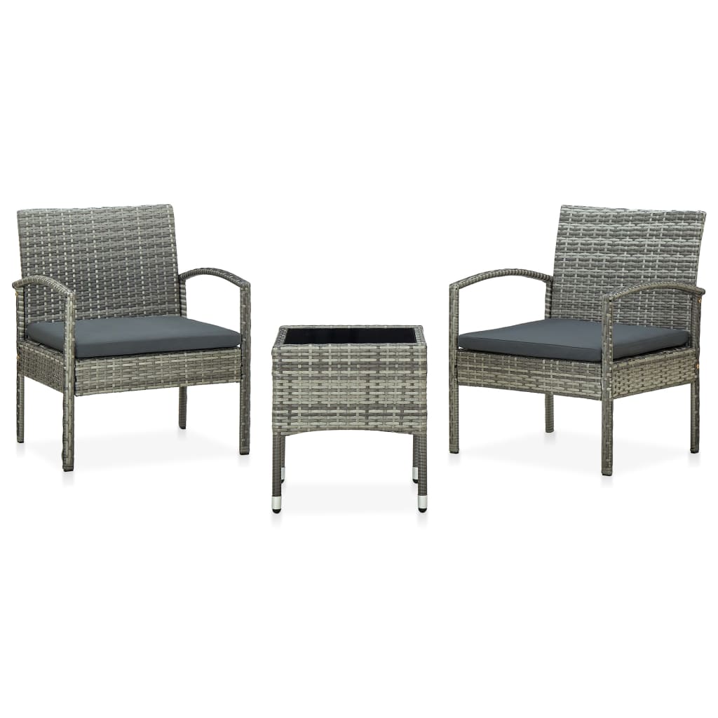 Outdoor Chair Set Set of 3 Gray