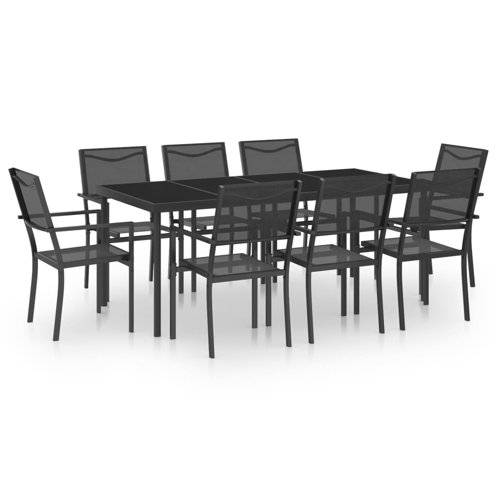 Outdoor Dining Set Anthracite, Black