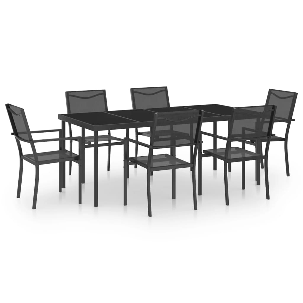 Outdoor Dining Set Anthracite for the frame, Black for the seats