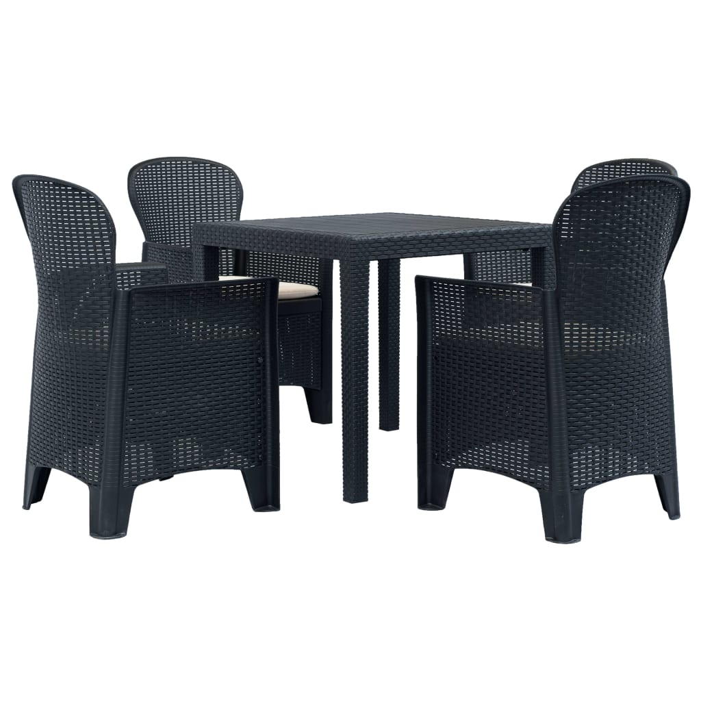 Outdoor Dining Set Anthracite Plastic Medium Outdoor Dining Set