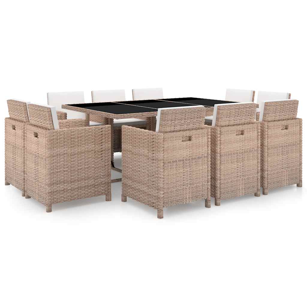 Outdoor Dining Set Beige, Cream white