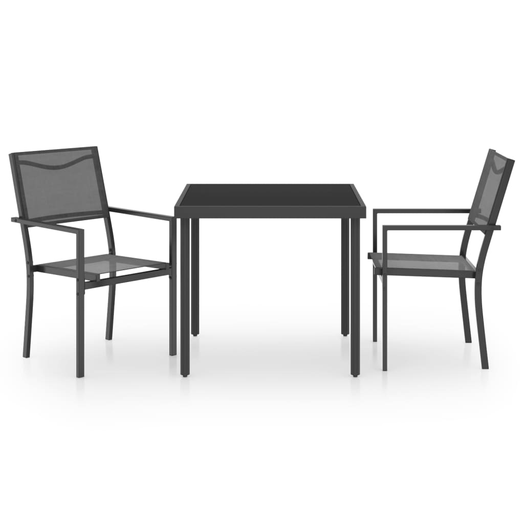 Outdoor Dining Set Black and Anthracite