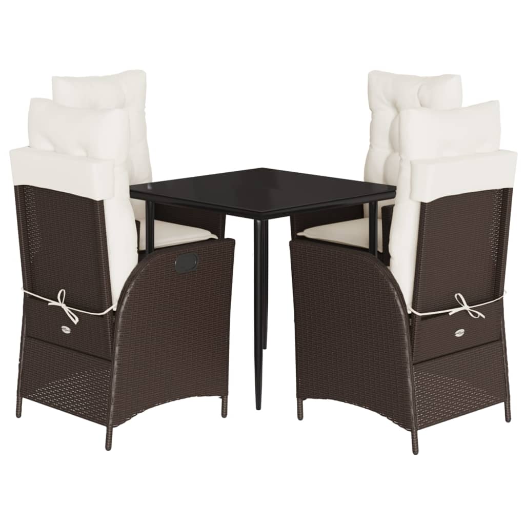 Outdoor Dining Set Brown PE rattan Medium