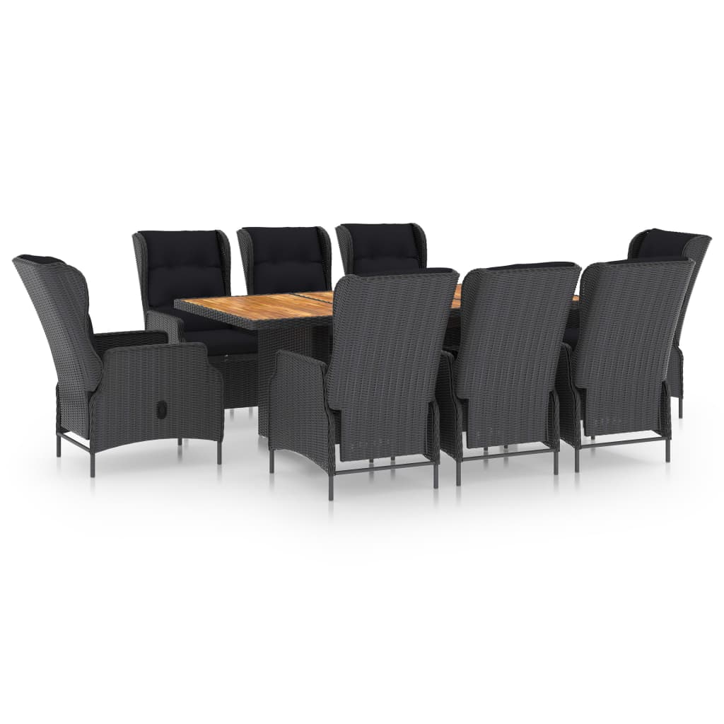 Outdoor Dining Set Dark grey and black