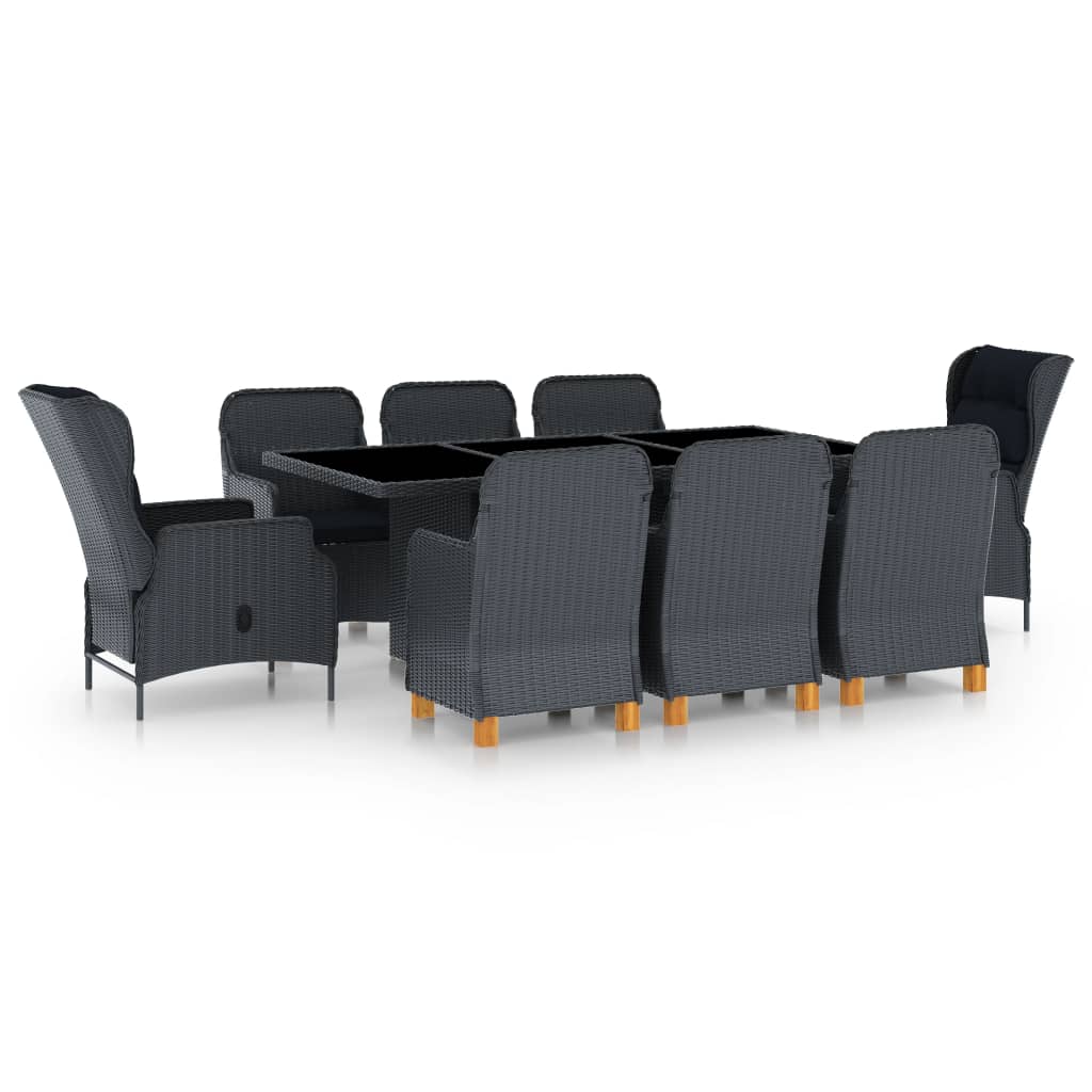 Outdoor Dining Set Dark Grey, Black