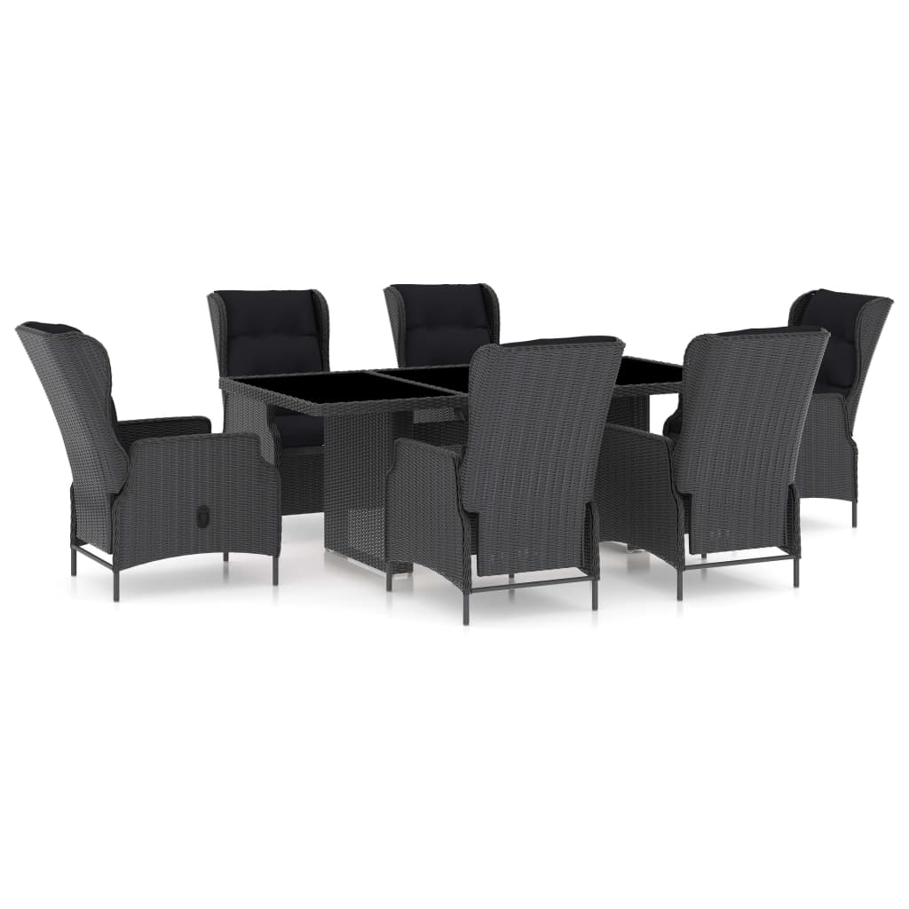 Outdoor Dining Set Dark Grey, Black