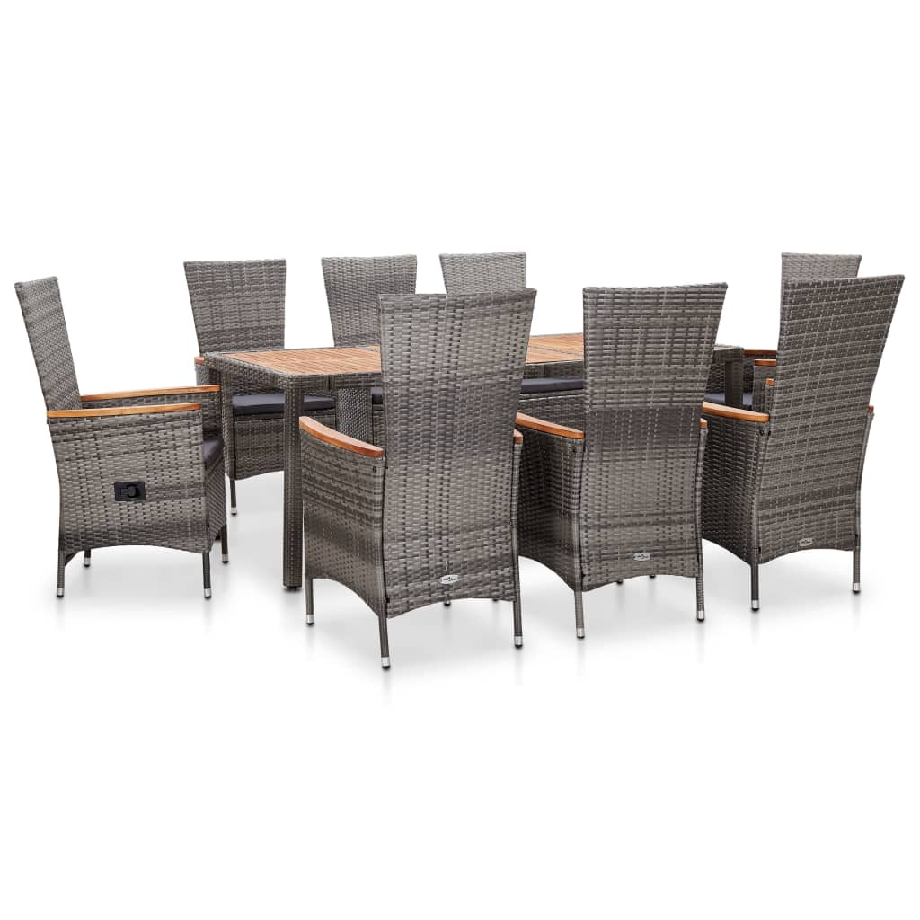 Outdoor Dining Set Grey, Dark Grey