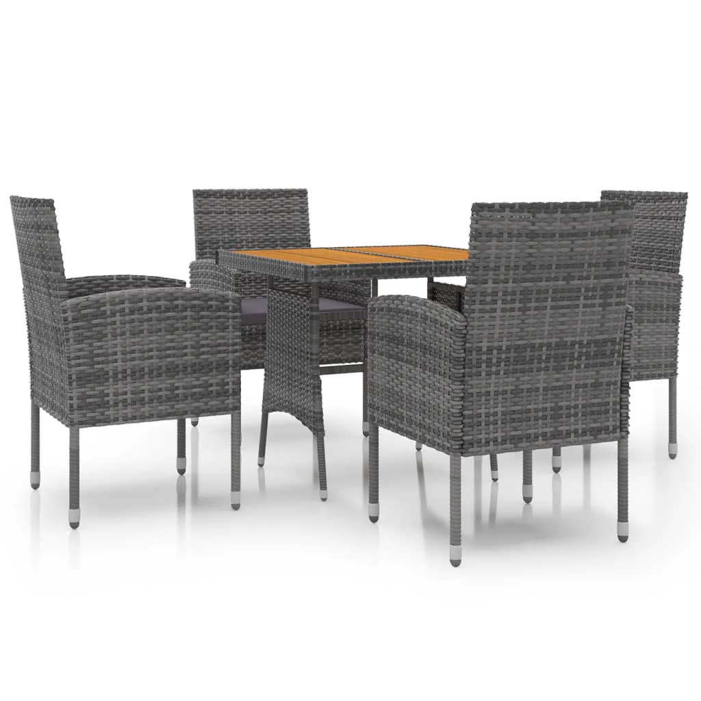 Outdoor Dining Set Grey PE rattan Medium Durable