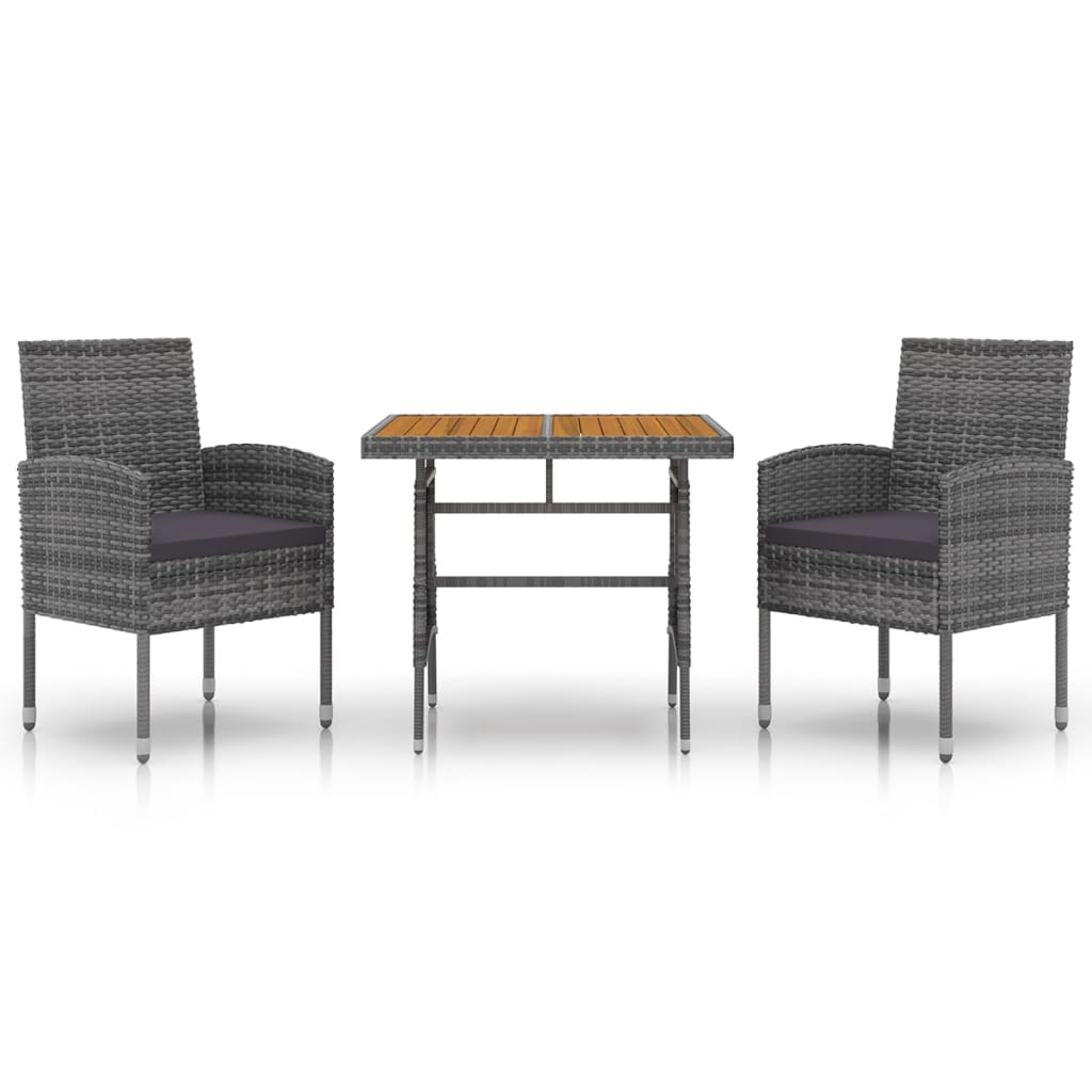 Outdoor Dining Set Grey PE rattan Standard Durable