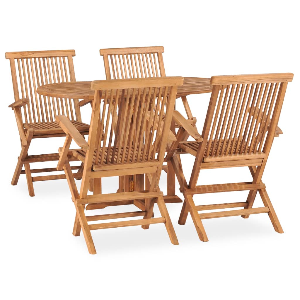 Outdoor Dining Set Natural Teak Solid teak wood Medium Foldable