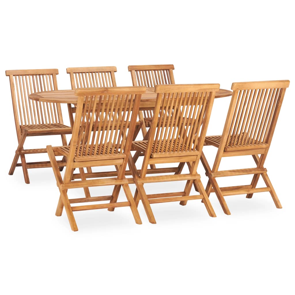 Outdoor Dining Set Natural teak Teak hardwood Standard Foldable