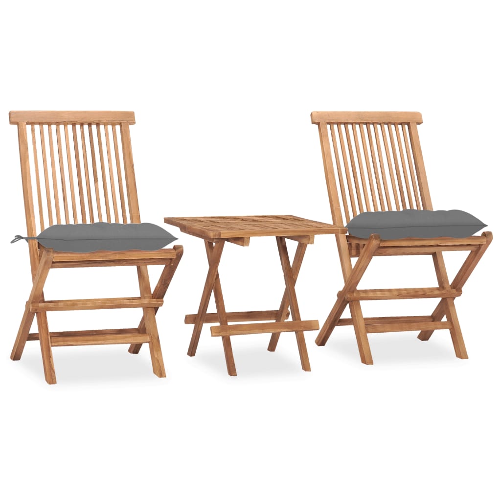 Outdoor Dining Set Teak Fine sanded teak hardwood, 100% polyester