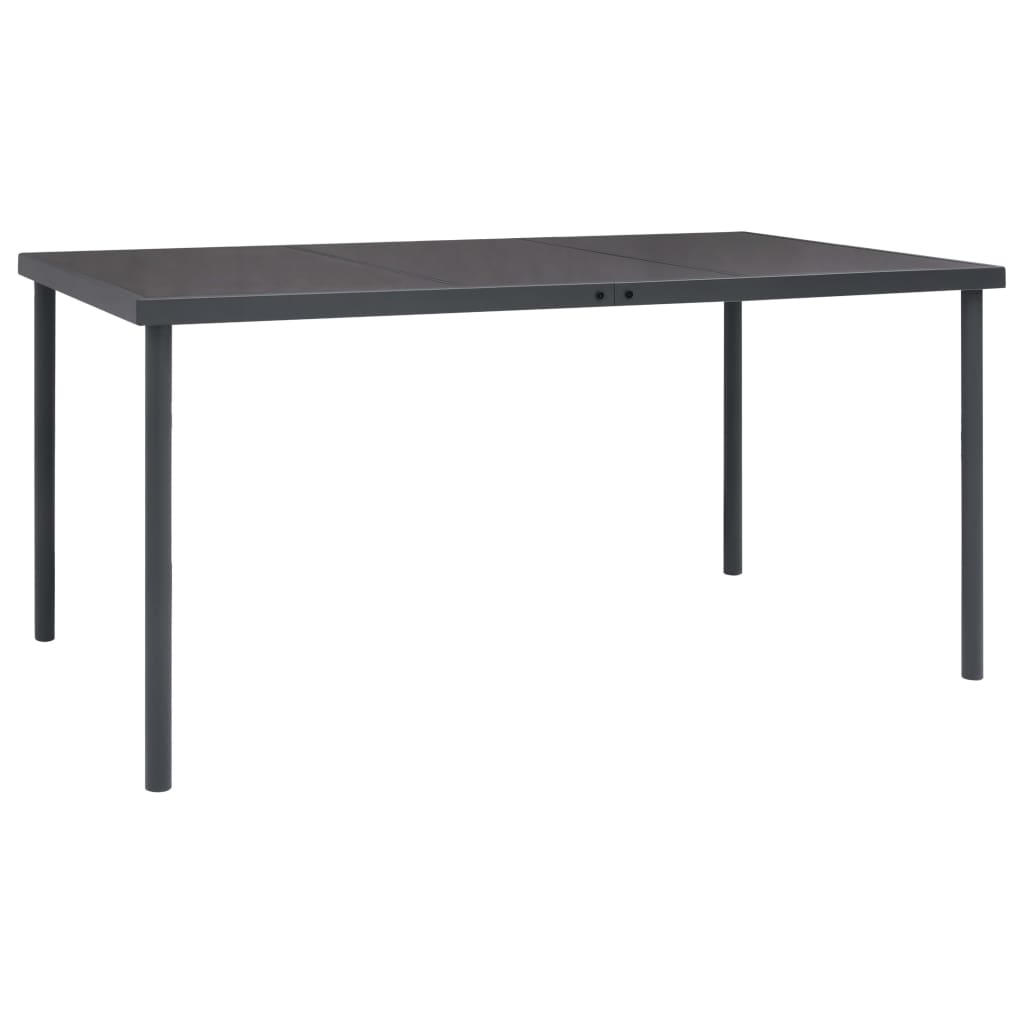 Outdoor Dining Table Anthracite Glass, powder-coated steel