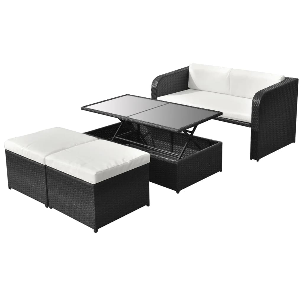 Outdoor Furniture Set Black Powder-coated steel frame Medium