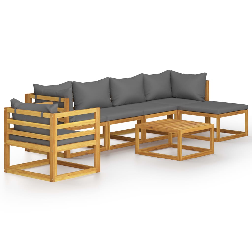 Outdoor Lounge Set Dark grey cushions