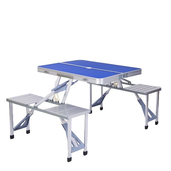 Outdoor portable folding table for self-drive trips and picnics, made of lightweight aluminum alloy