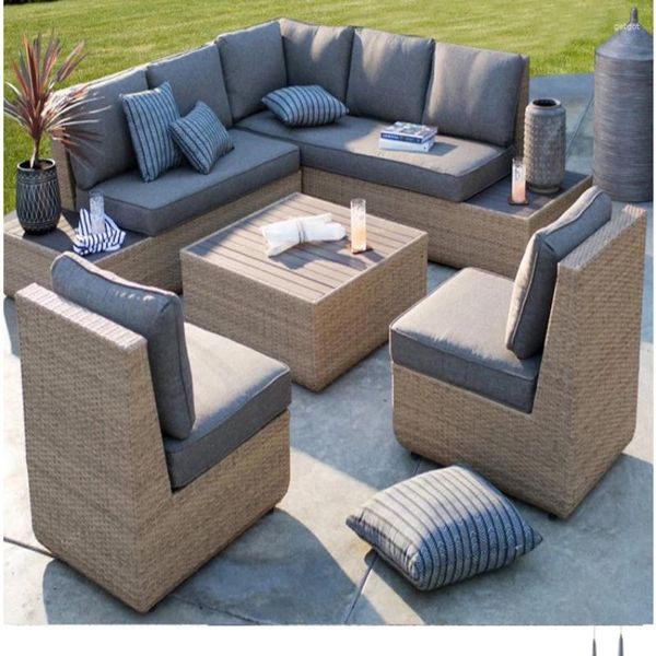 Outdoor rattan woven sofa for courtyard, balcony, or sunny room, featuring sun protection and waterproof qualities