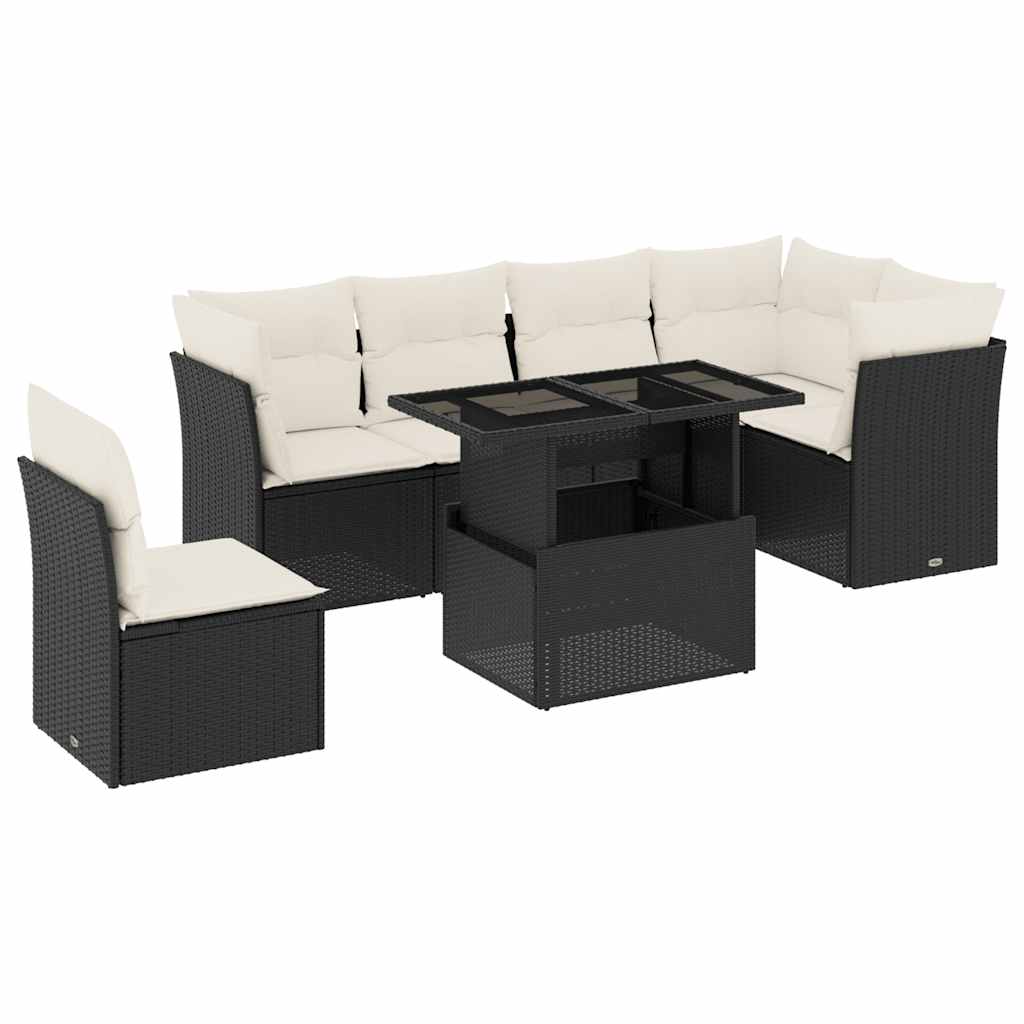 Outdoor Sofa Set Black, Cream White