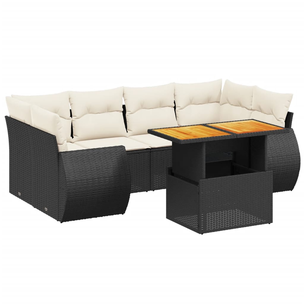 Outdoor Sofa Set Black, Cream White