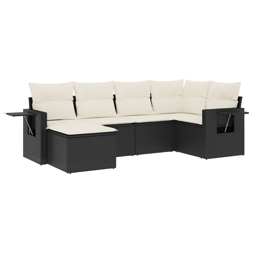 Outdoor Sofa Set Black, Cream White PE rattan Large