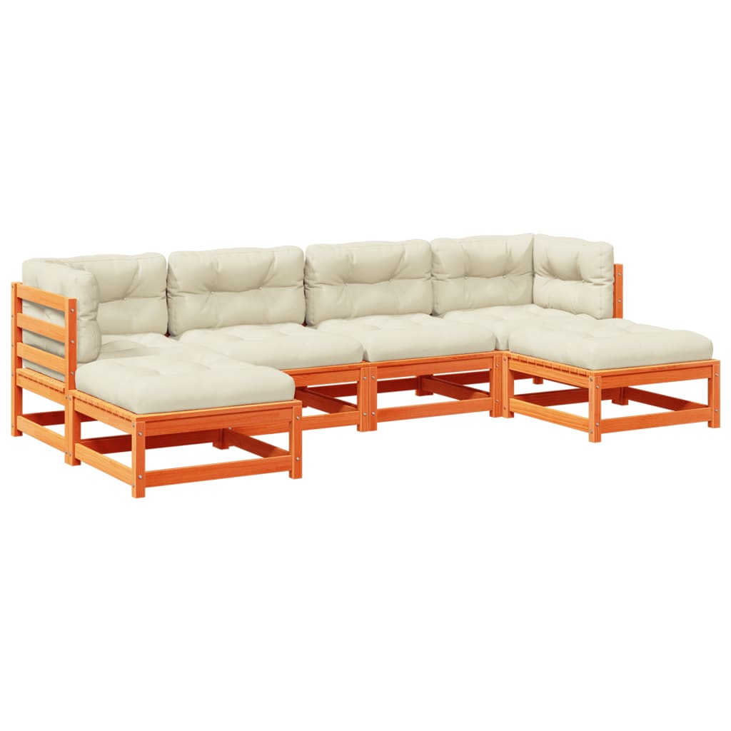 Outdoor Sofa Set Wax brown Solid pine wood Large Modular
