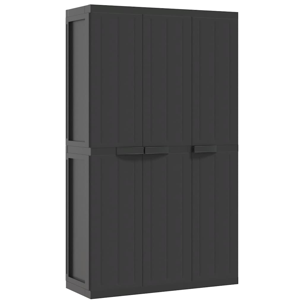 Outdoor Storage Cabinet Black Polypropylene 38 x 14 x 65 in