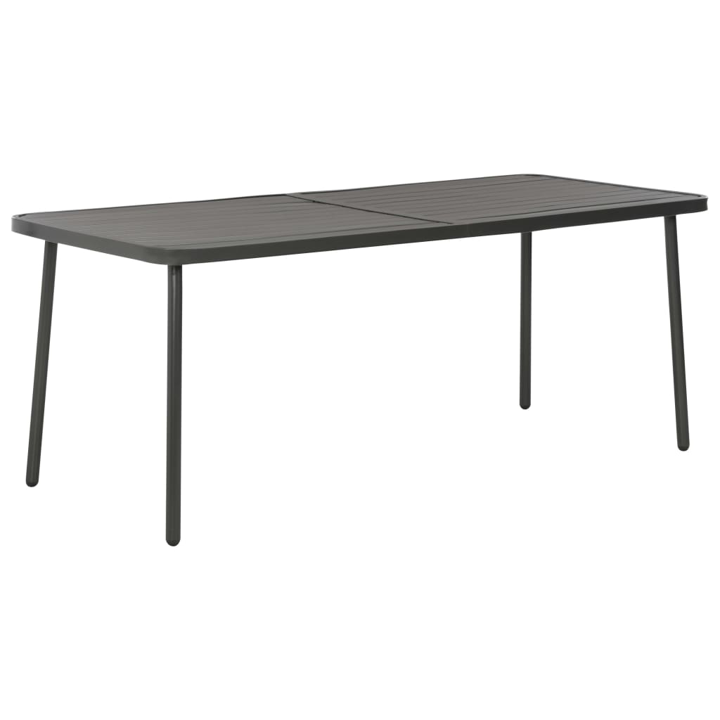 Outdoor Table Dark Grey E-coated Steel Large Tough Dining Table
