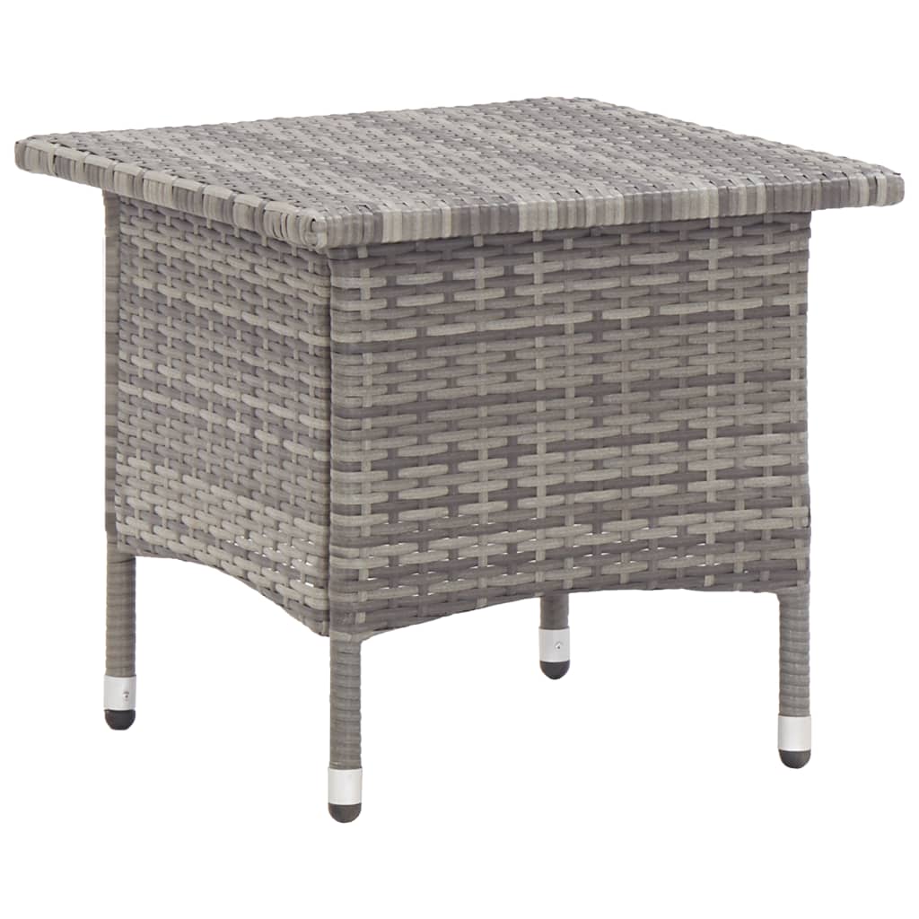 Outdoor Table Grey PE rattan, powder-coated steel Compact Durable
