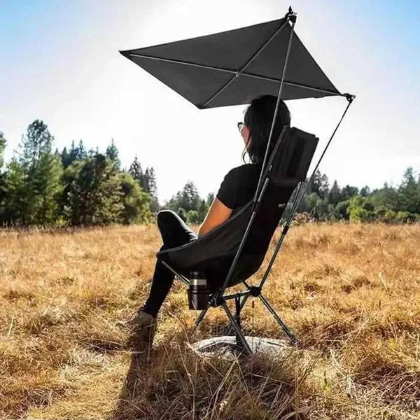 Outdoor UV protective sunshade cover for moon chairs, ideal for picnics, camping, and fishing