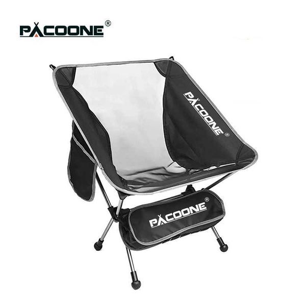 Pacoone Camping Portable Folding Moon Chair Travel Ultra Light Aluminum Chair Outdoor Beach Fishing Chair Wild Dining Chair ToolsW241111