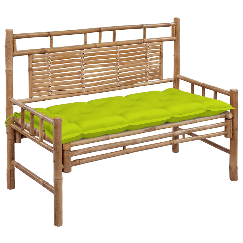 Patio Bench Bright Green Bamboo Medium Durable Patio Bench
