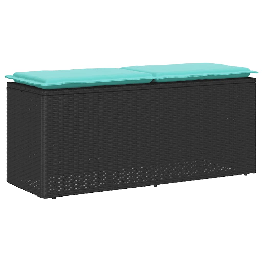 Patio Bench with Cushion Black 43.3