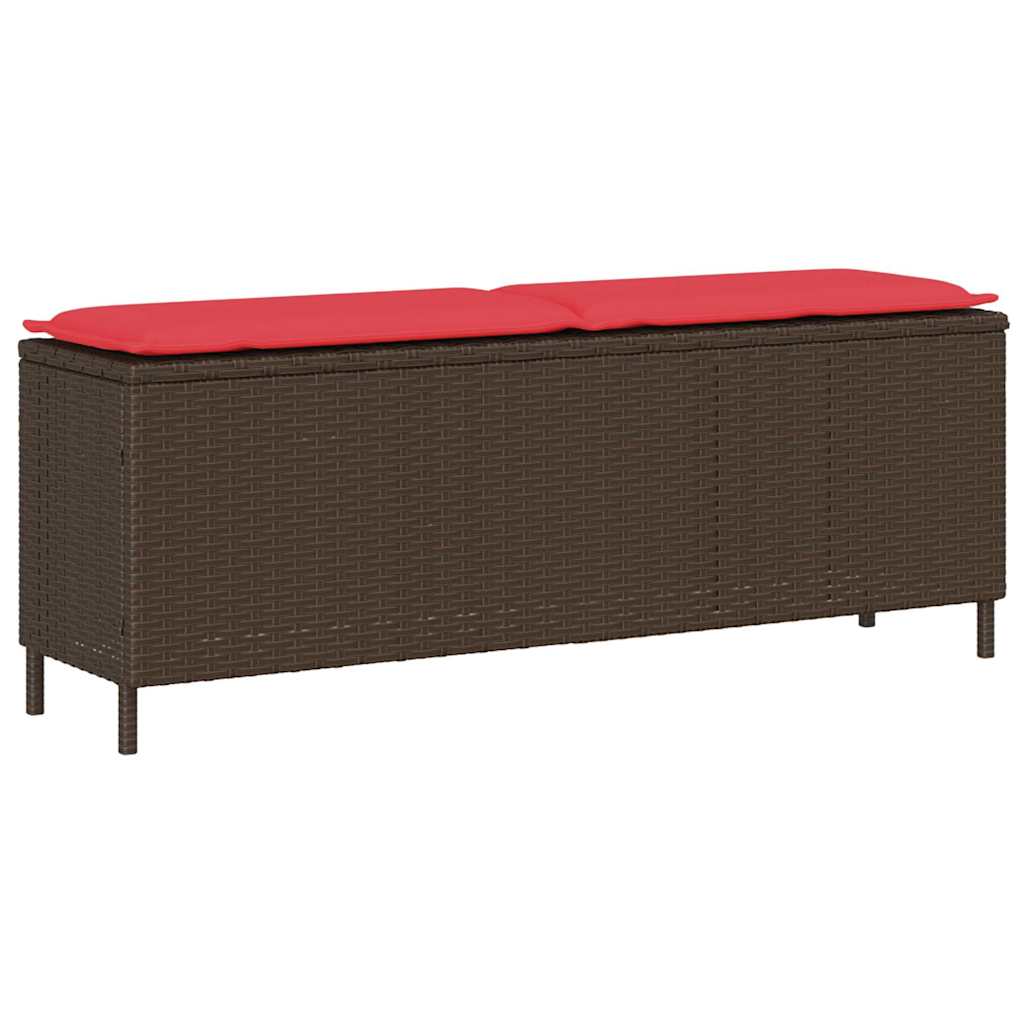 Patio Bench with Cushion Brown 43.3