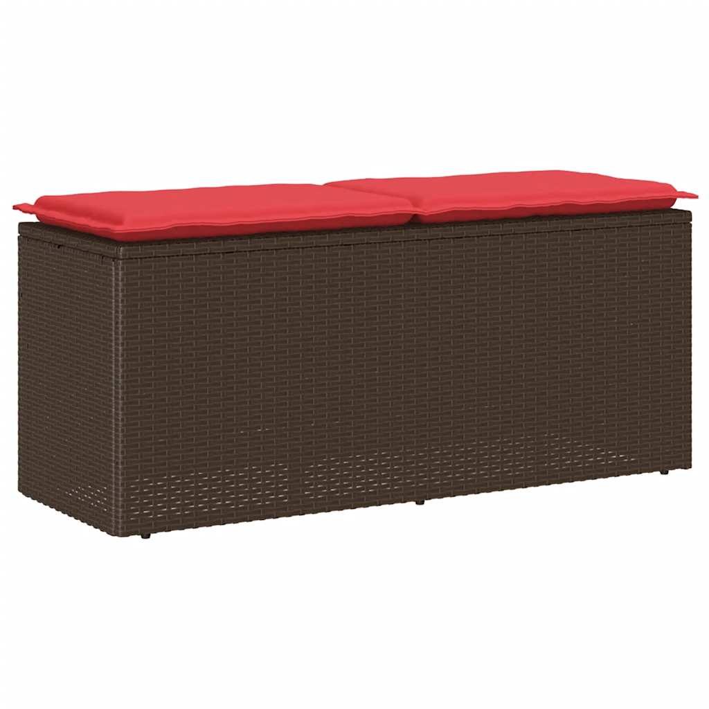 Patio Bench with Cushion Brown 43.3