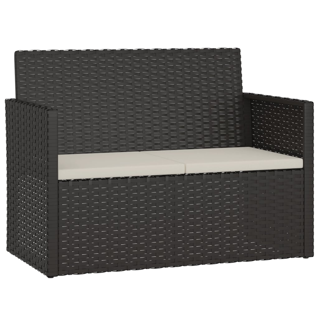 Patio Bench with Cushions Black 41.3