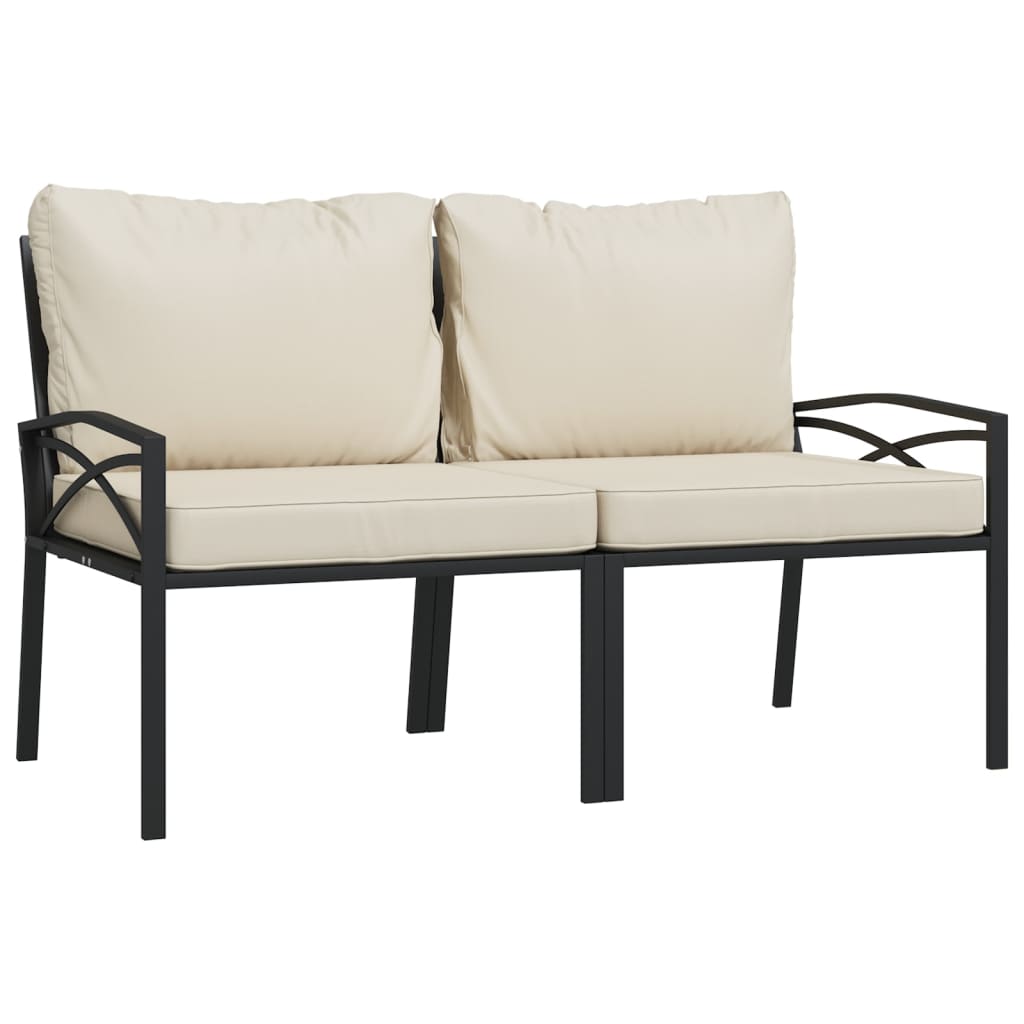 Patio Chair Set of 2 Black and Sand