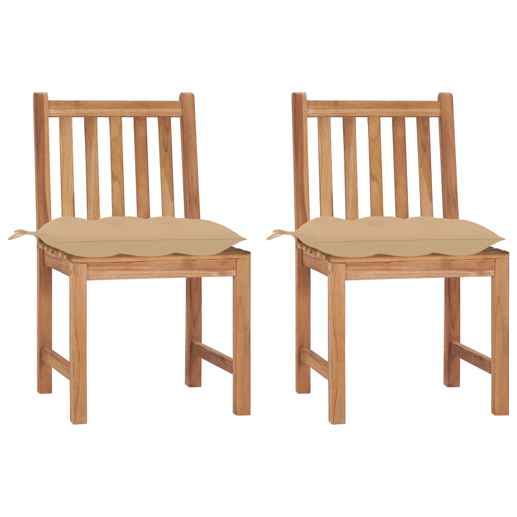 Patio Chair Set of 2 Warm finish Solid Teak Wood Standard