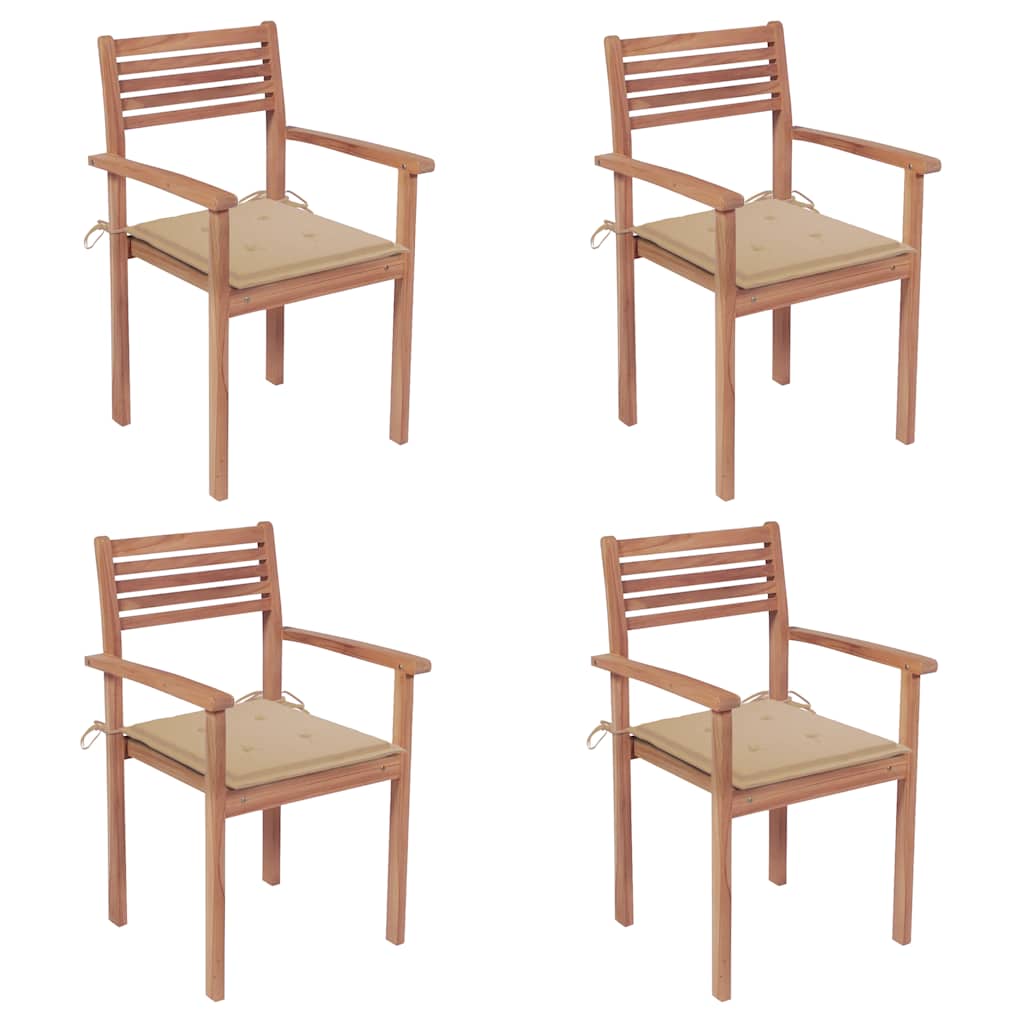 Patio Chair Set of 4 Stackable Patio Chair Rectangular