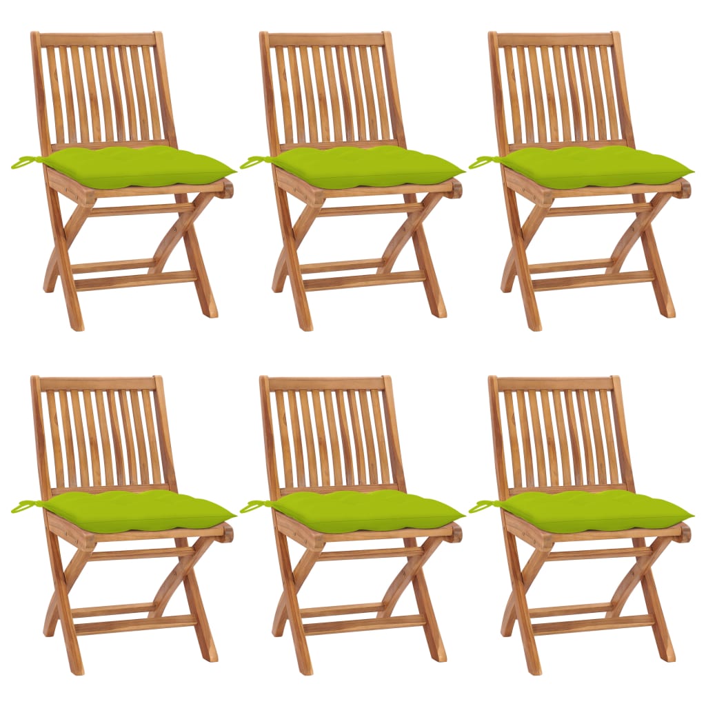 Patio Chair Set of 6 Teak Solid teak wood Standard Foldable