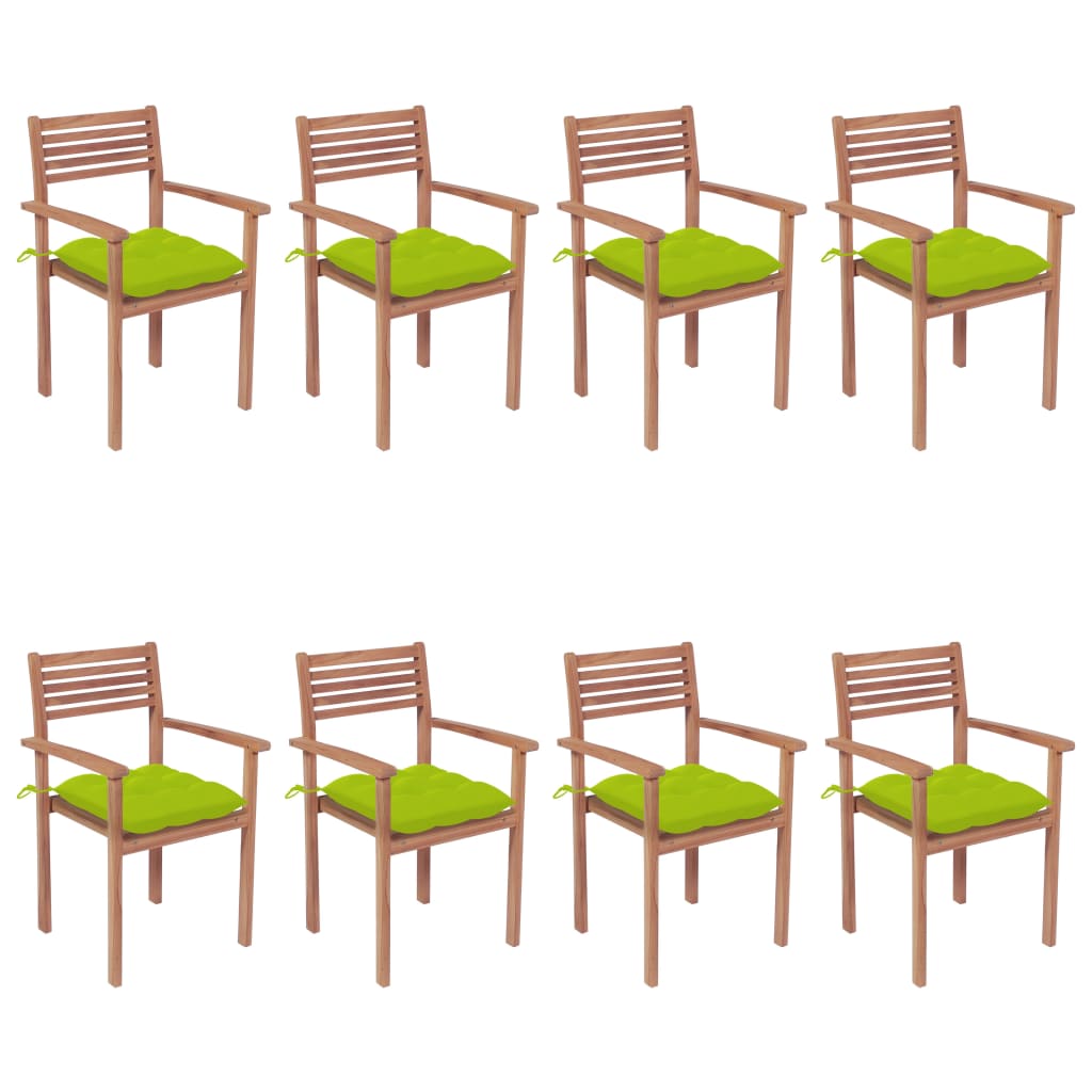 Patio Chair Set of 8 Teak Teak Wood Standard size for chairs