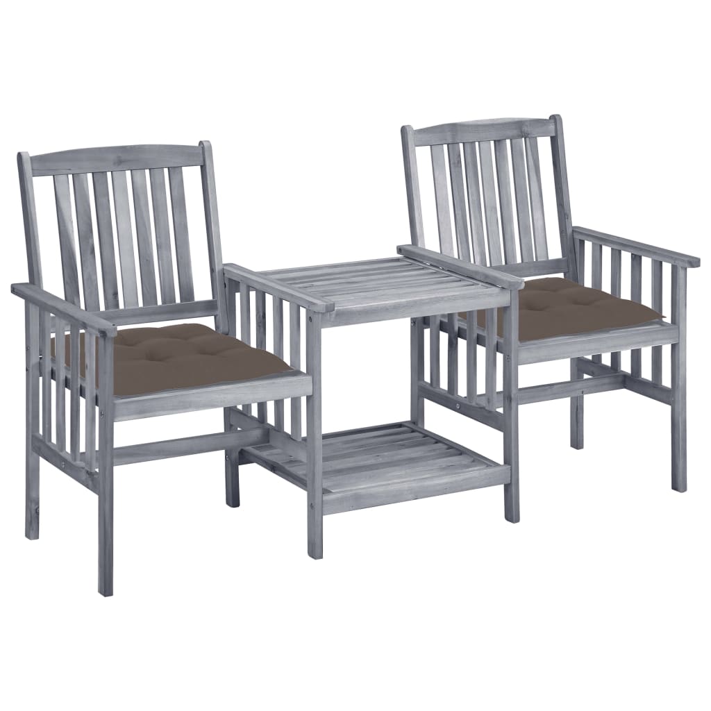 Patio Chair With Tea Table Gray