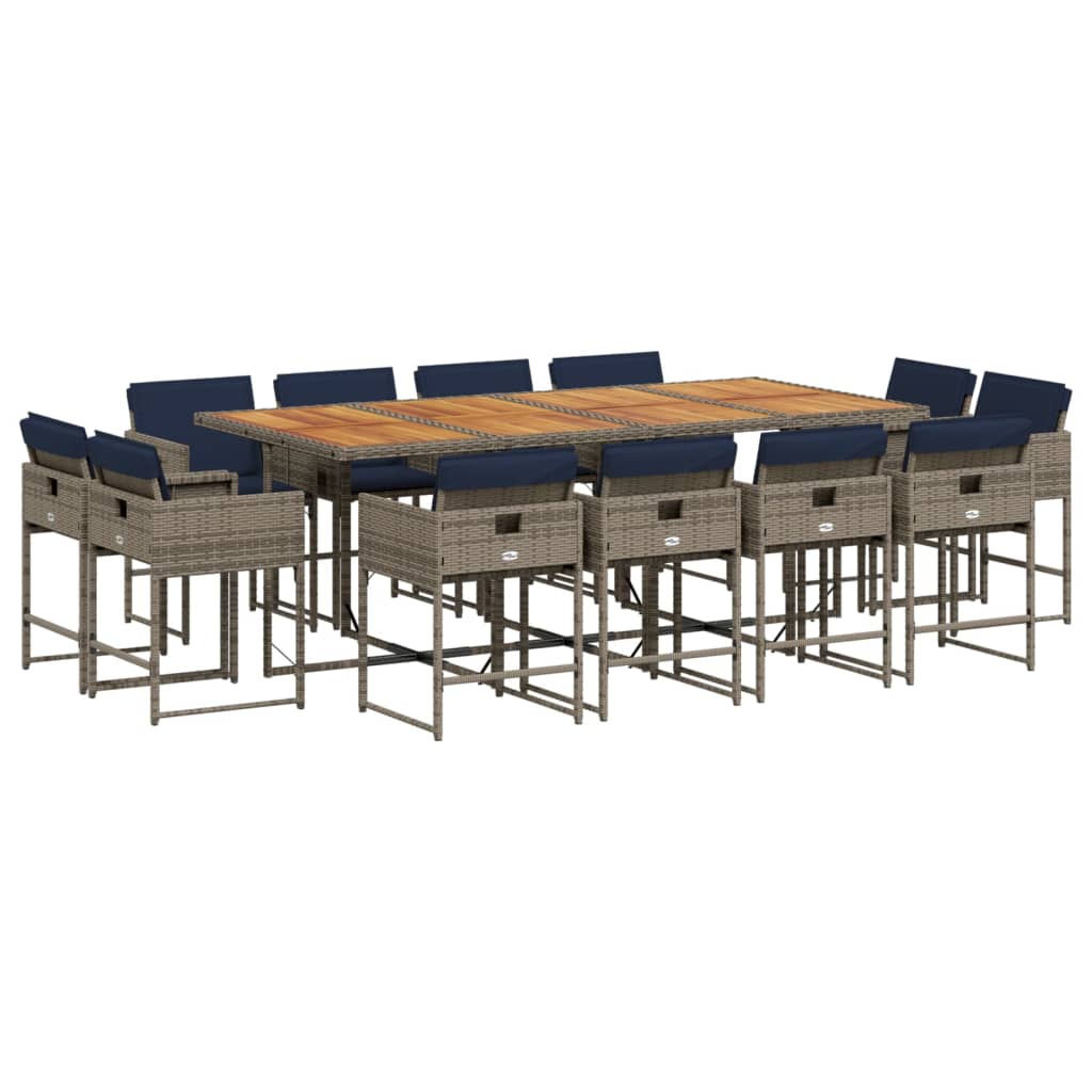 Patio Dining Set Set of 12 Gray, Navy Blue