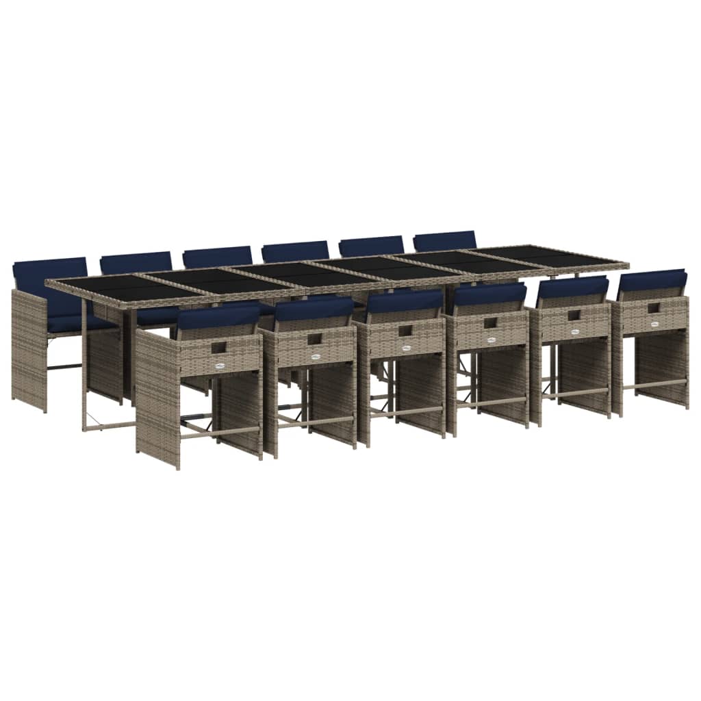 Patio Dining Set Set of 12 Gray