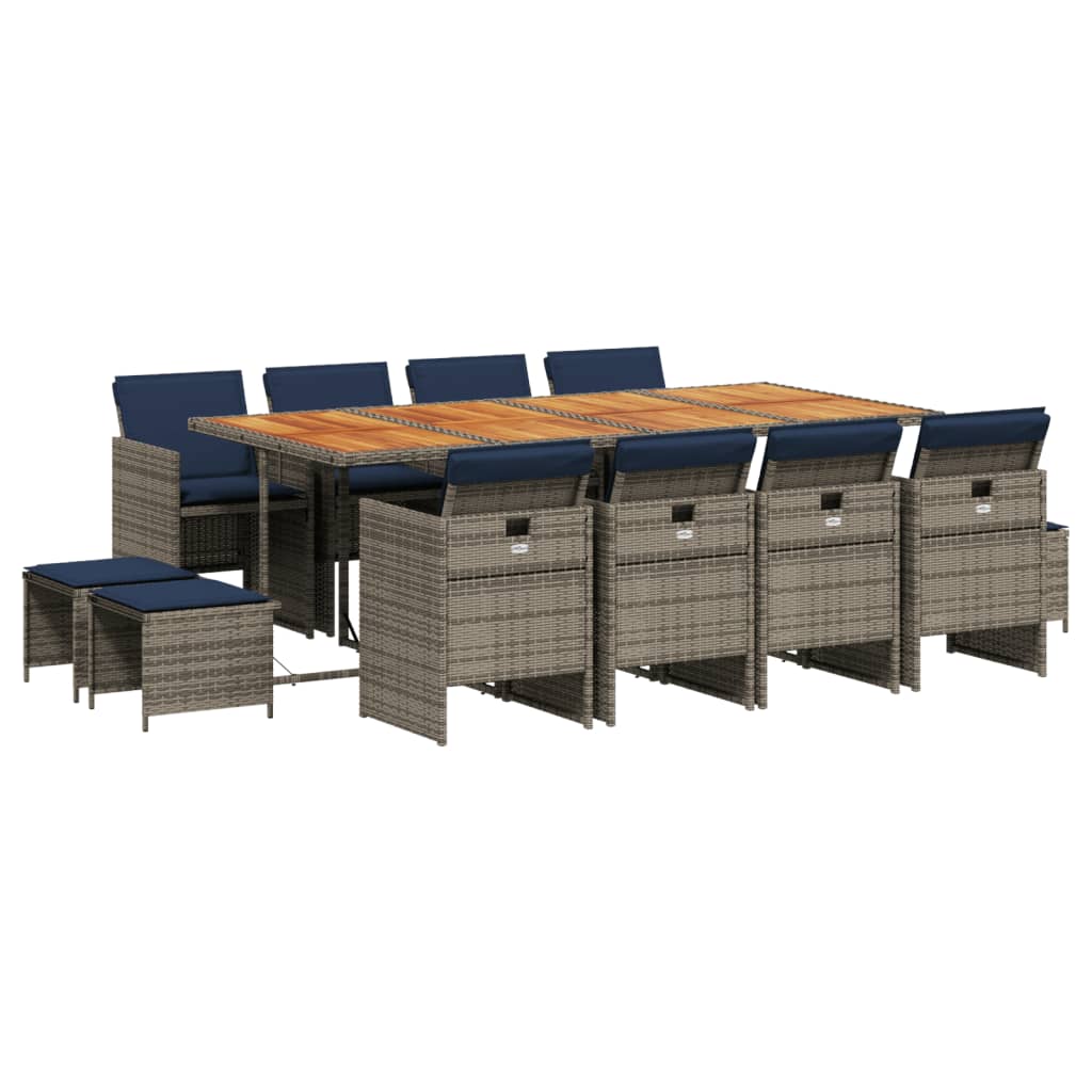 Patio Dining Set Set of 12 Grey, Navy Blue