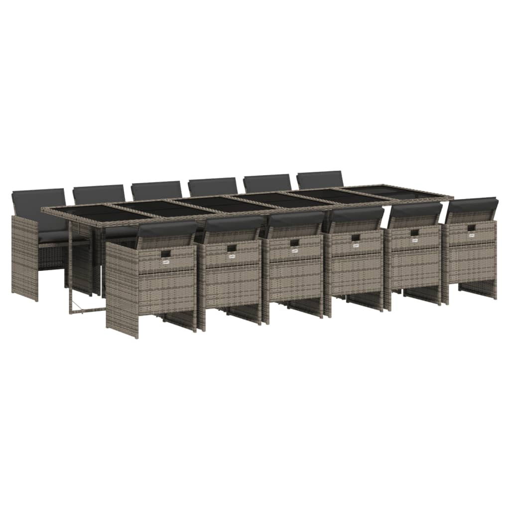 Patio Dining Set Set of 12 Grey