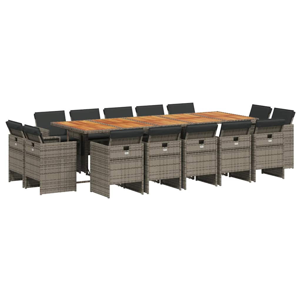 Patio Dining Set Set of 14 Gray