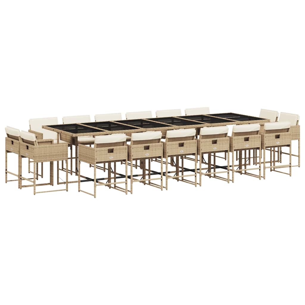 Patio Dining Set Set of 16 Beige